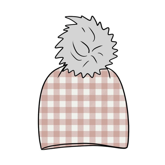 Rose Gingham Bobble Hat
