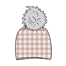 Load image into Gallery viewer, Rose Gingham Bobble Hat
