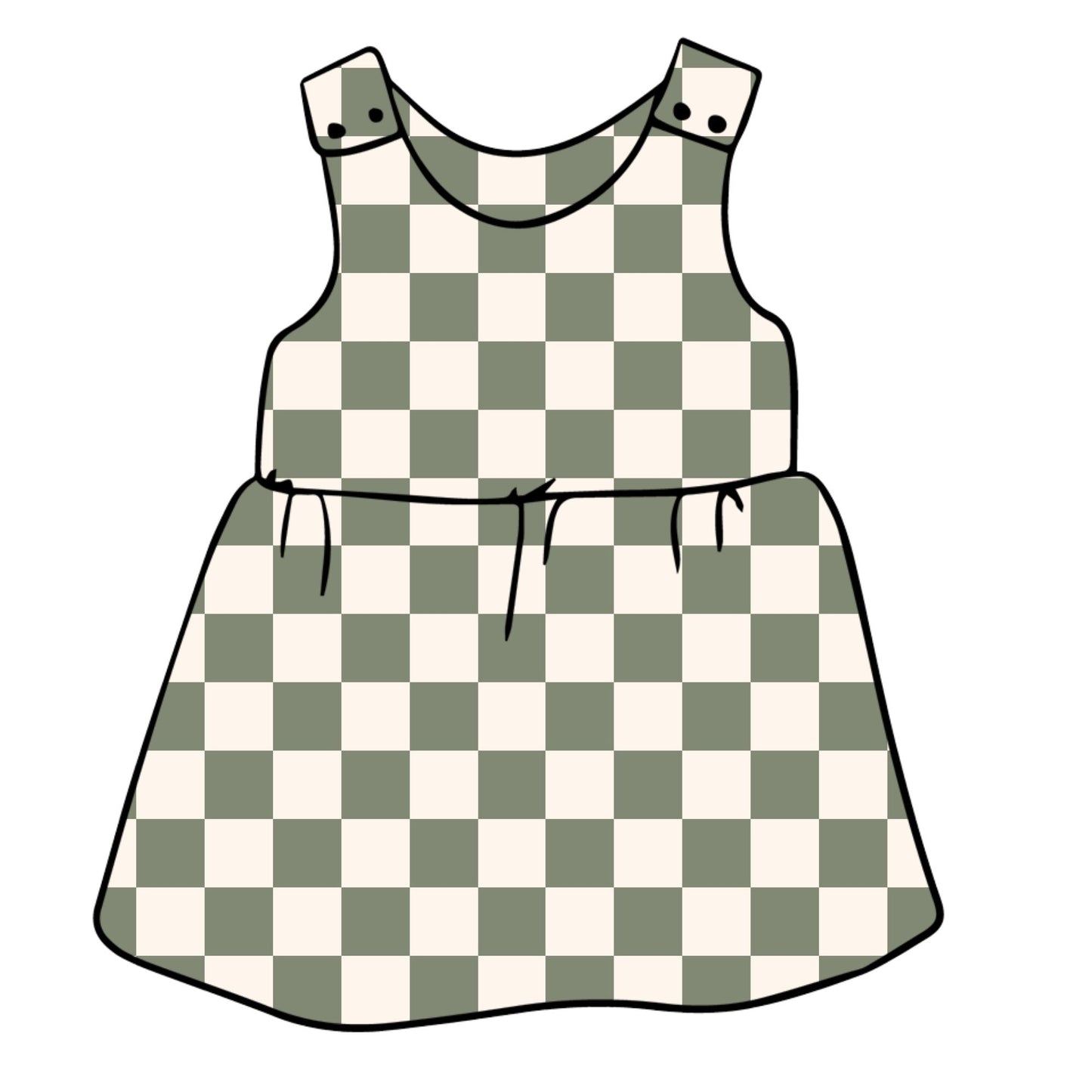 Chequerboard Child & Baby Pinafore Dress
