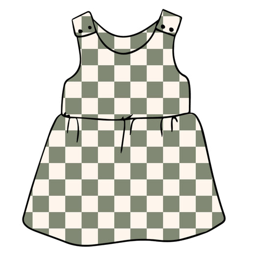 Chequerboard Child & Baby Pinafore Dress