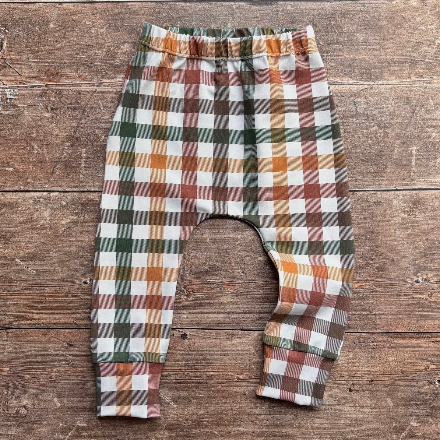 Autumn Plaid Harems 3-6m