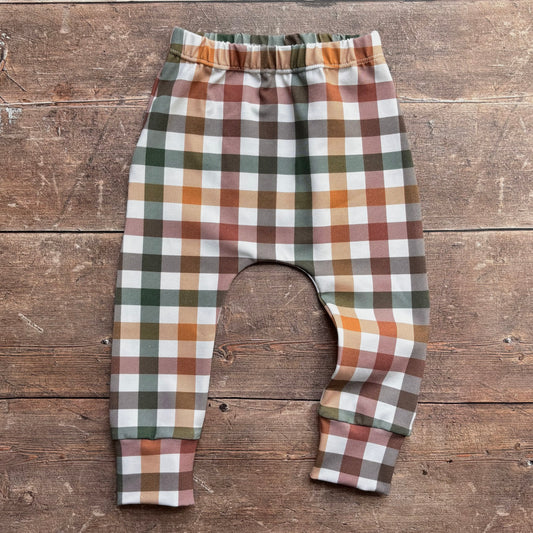 Autumn Plaid Harems 3-6m