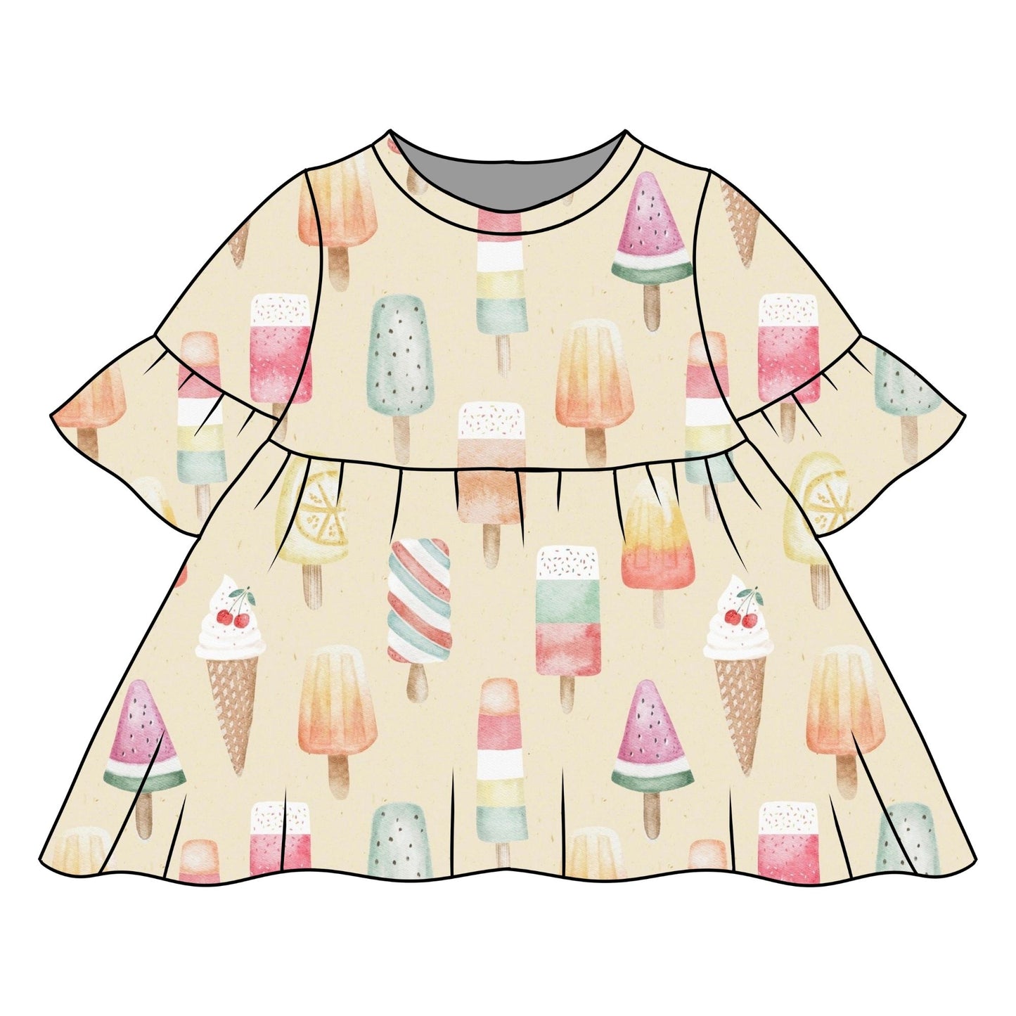 Ice Creams Child & Baby Sleeved Dress - 3 options