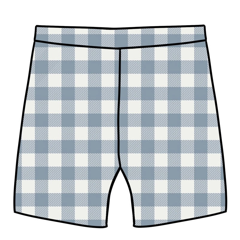 Denim Gingham Lounge Shorts