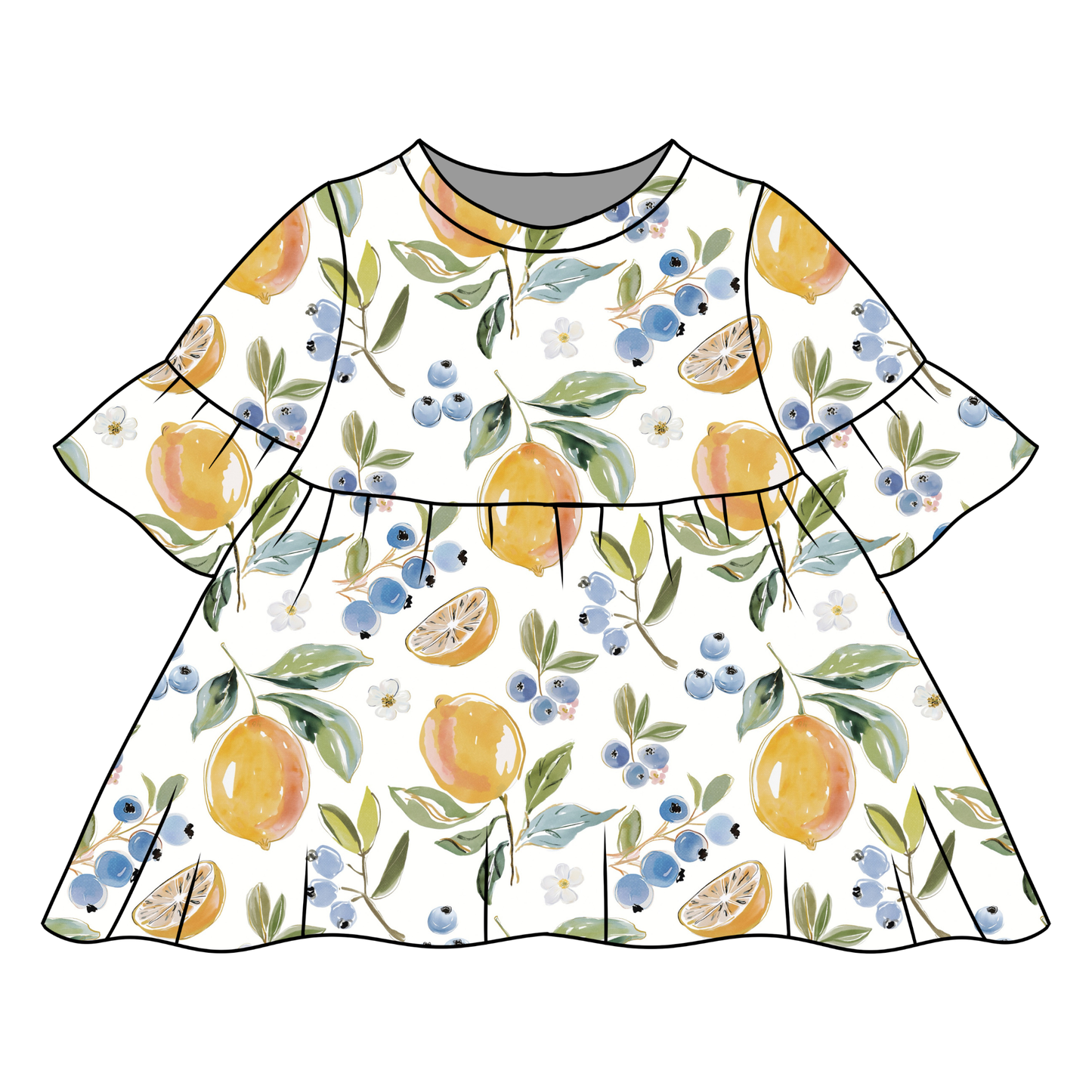 Fresh Lemons Child & Baby Sleeved Dress - 3 options