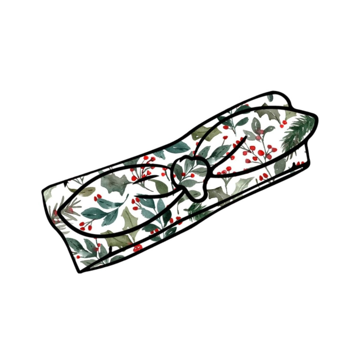 Winter Berries Knot Bow Headband 1-3 years