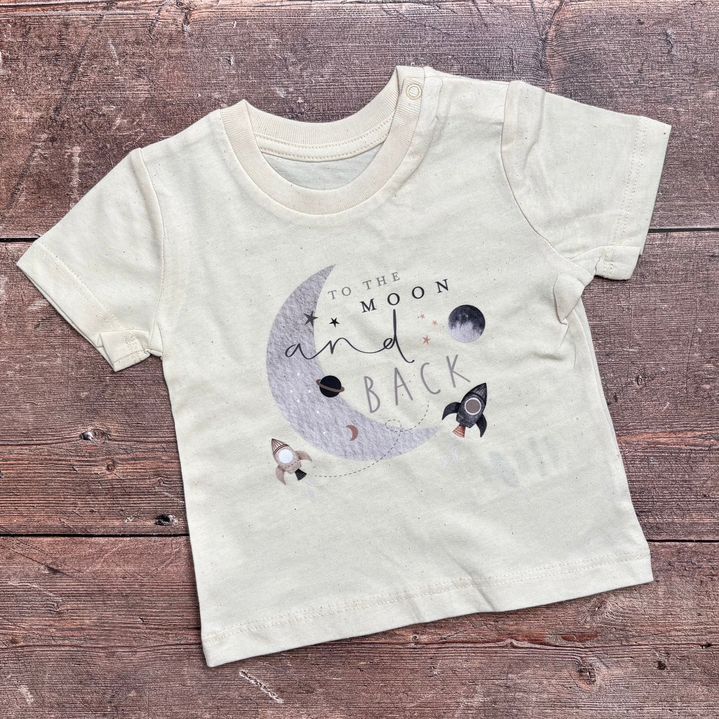 To the moon and back Short Sleeve T-Shirt 0-6m (natural)