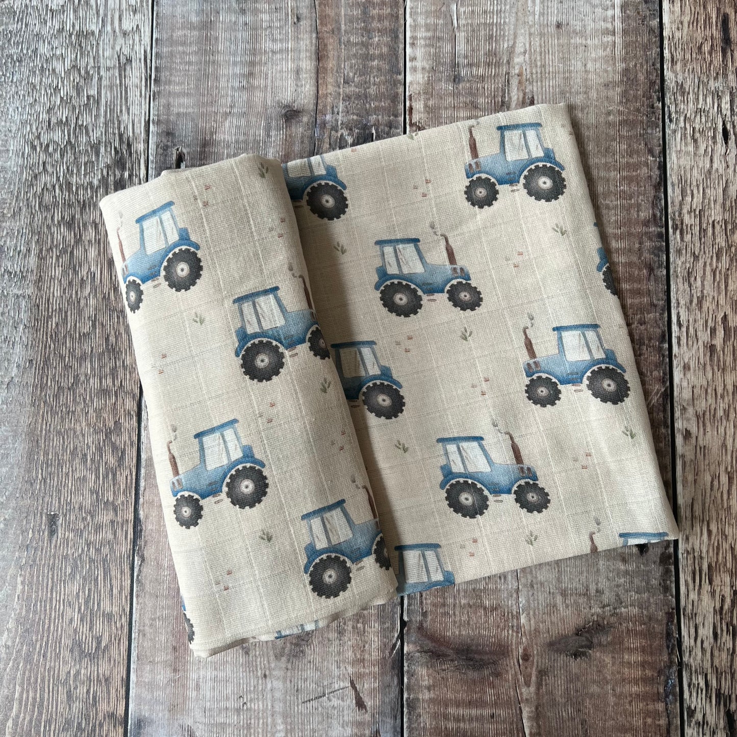 Tractors Muslin Swaddle Blanket