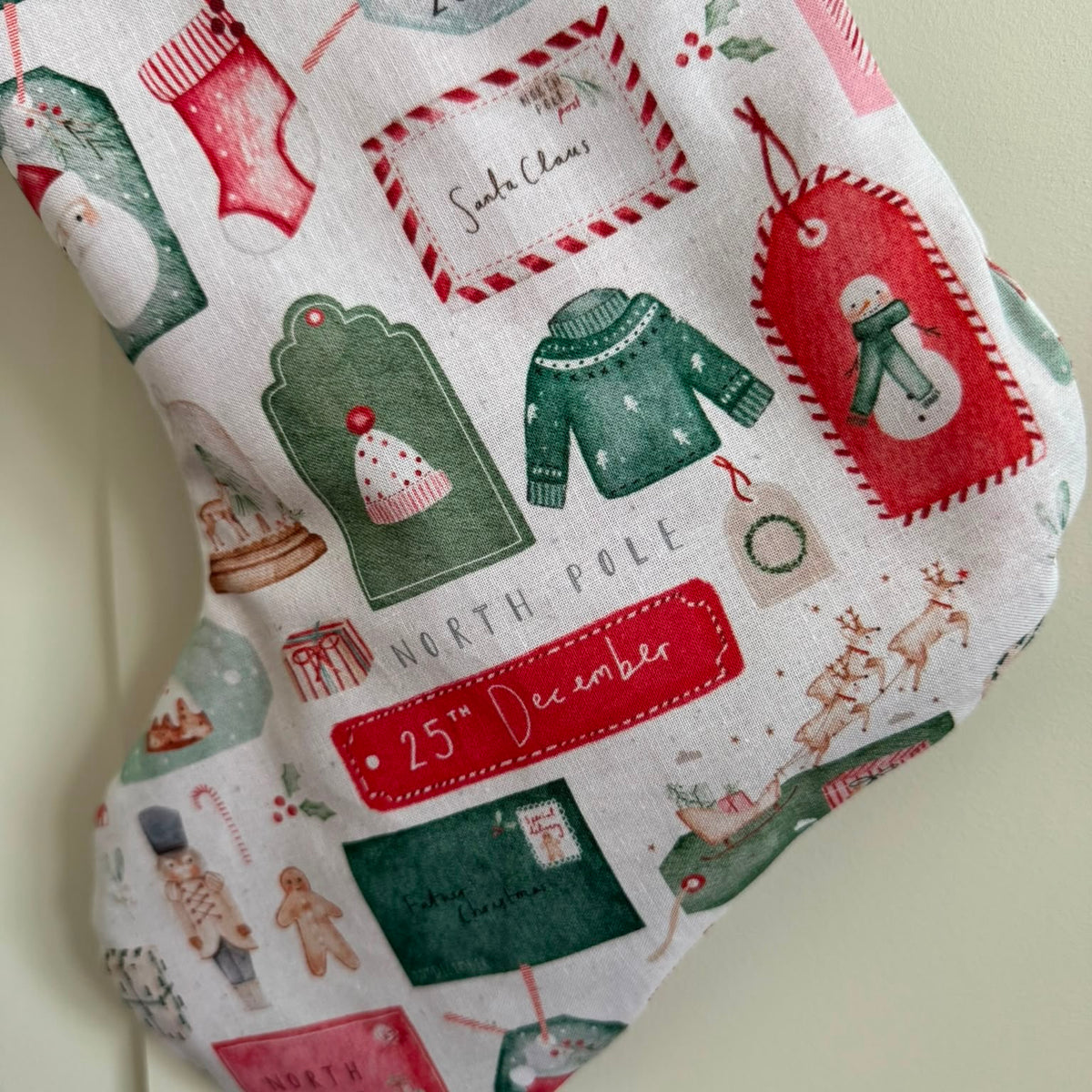North Pole Greetings Stocking - personalisation available