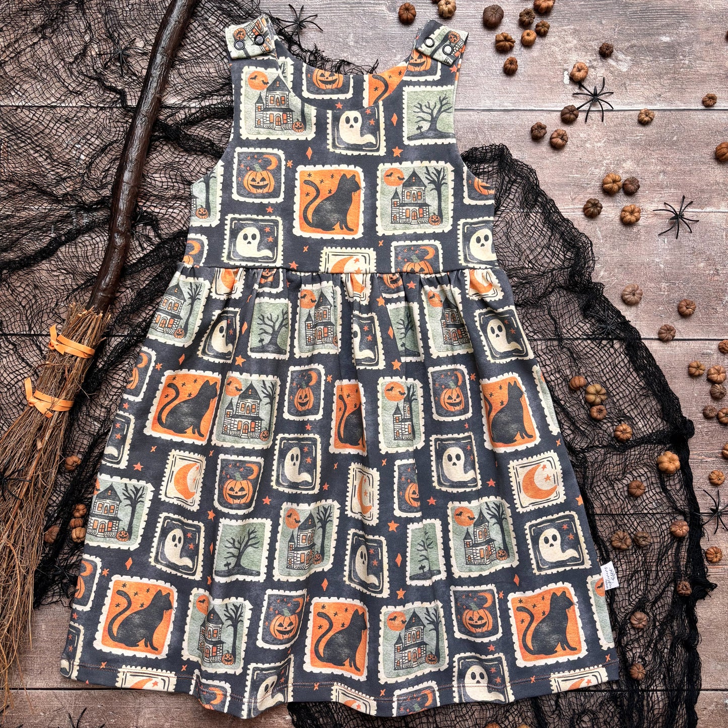 Halloween Stamps Child & Baby Pinafore Dress
