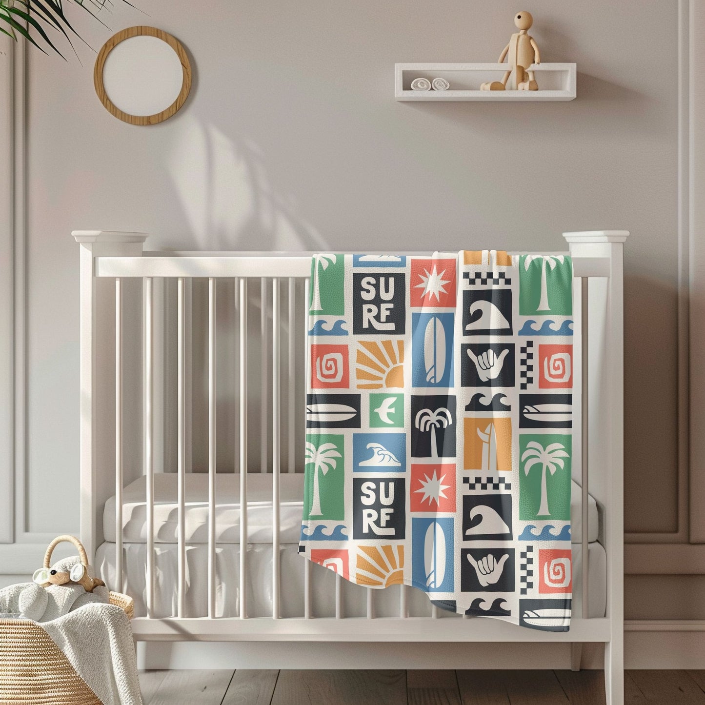 Surfing Toddler & Child Sherpa Blanket
