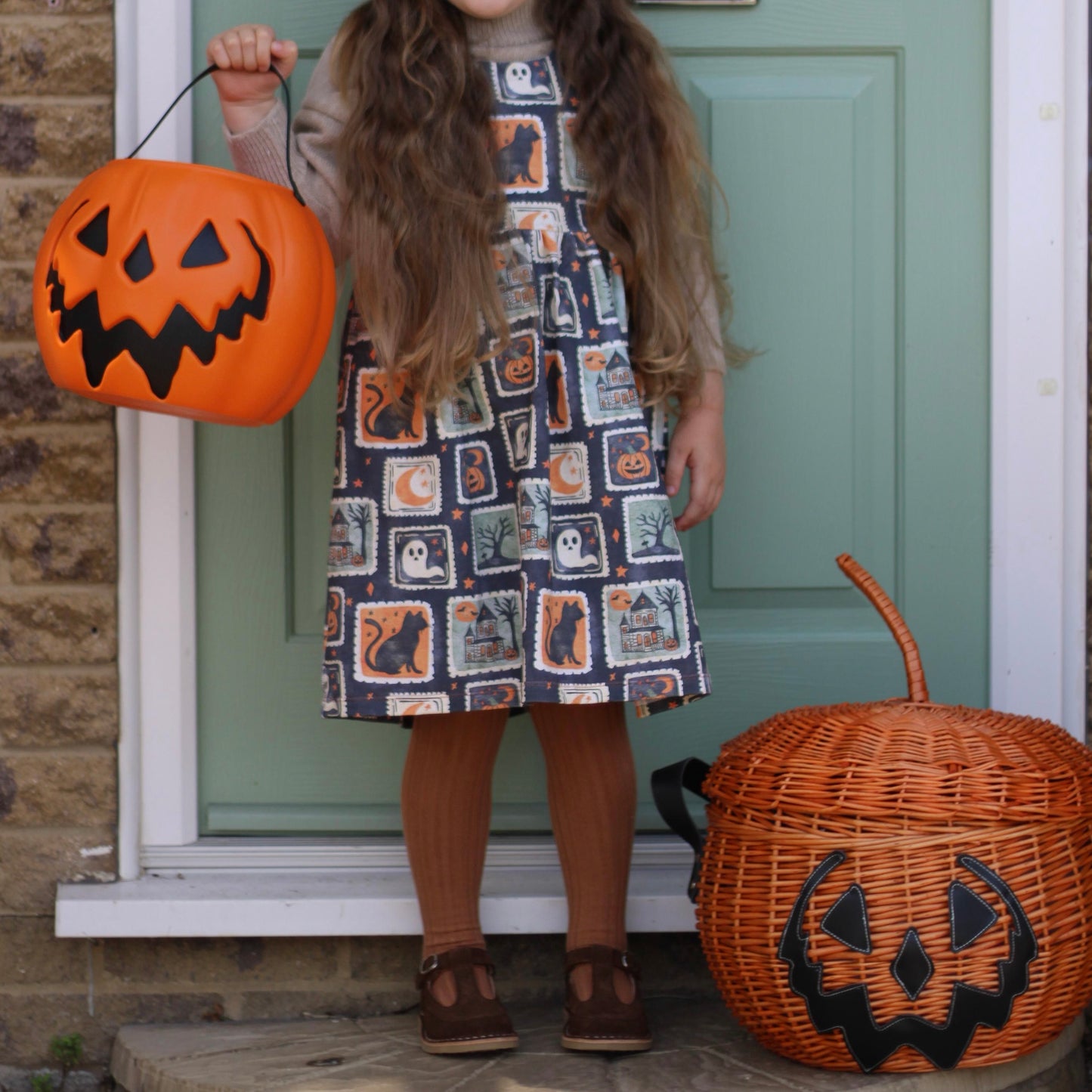 Halloween Stamps Child & Baby Pinafore Dress