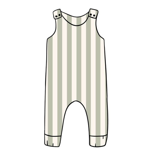 Sage Stripes Child & Baby Full Length Romper