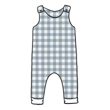 Load image into Gallery viewer, Denim Gingham Romper
