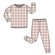 Load image into Gallery viewer, Rose Gingham Long Lounge Set
