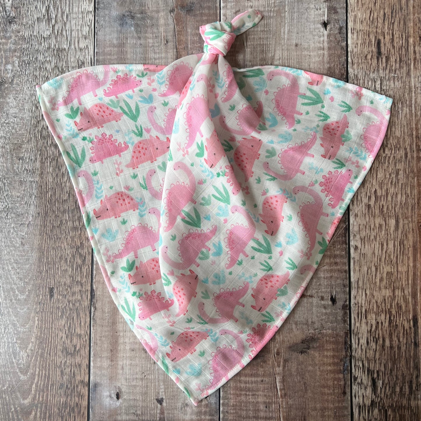 Watercolour Large Pink Dinosaurs Muslin