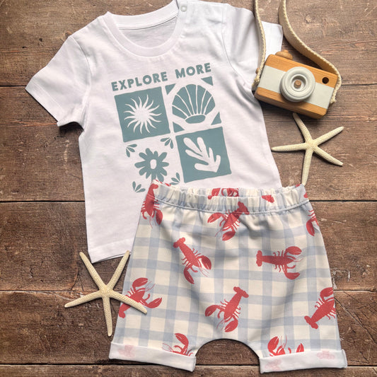 Explore More Grid T-Shirt (Blue)