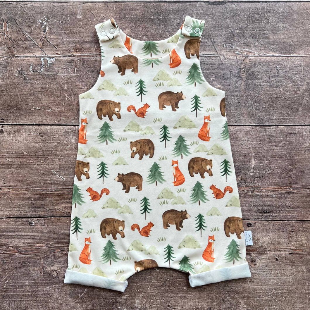 Forest Friends Short Romper / Dungarees