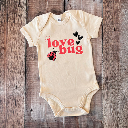 Little Love Bug short sleeve bodysuit 6-12m (natural)