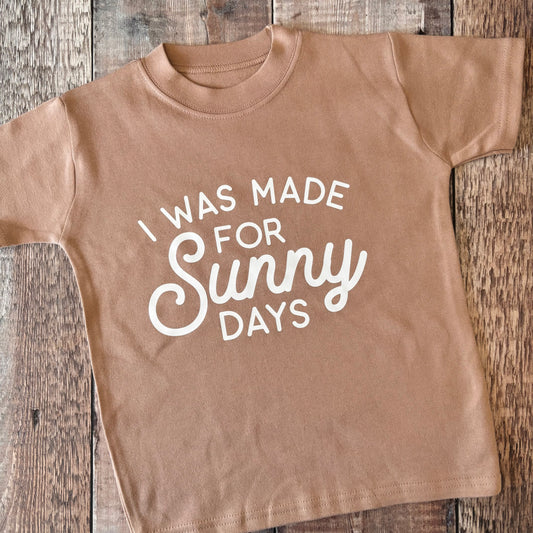 I was made for sunny days T-Shirt 4-5 years (wht txt)