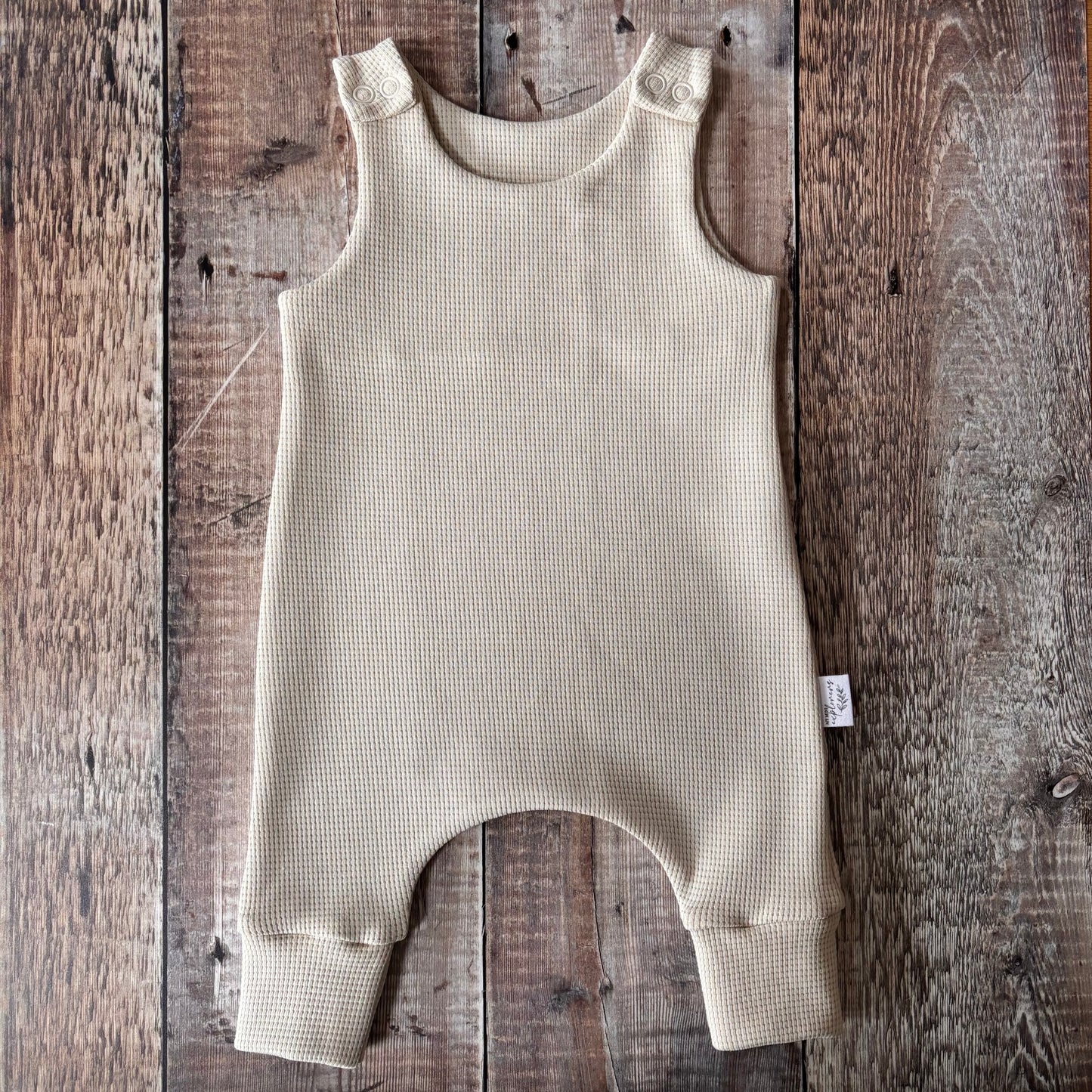 Cream Waffle Romper 6-9m