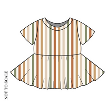 Load image into Gallery viewer, Neutral Stripes Peplum Top
