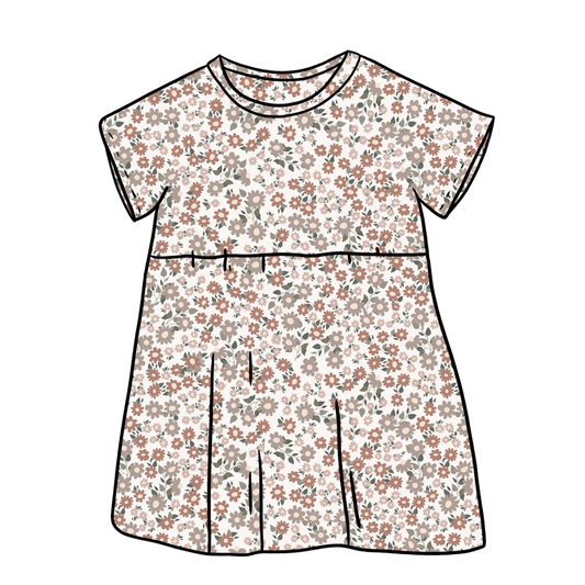 Cottage Core Ditsy Child & Baby Sleeved Dress - 3 options