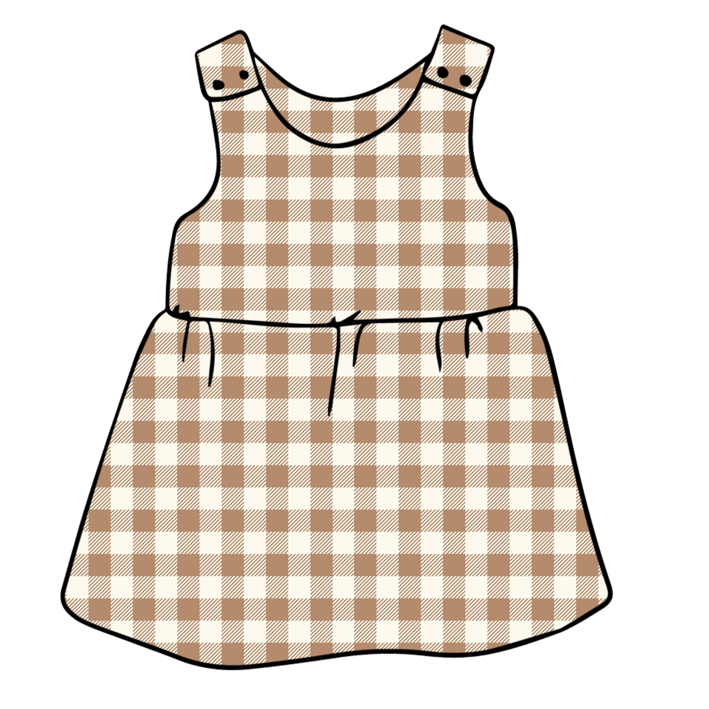 Mocha Gingham Child & Baby Pinafore Dress