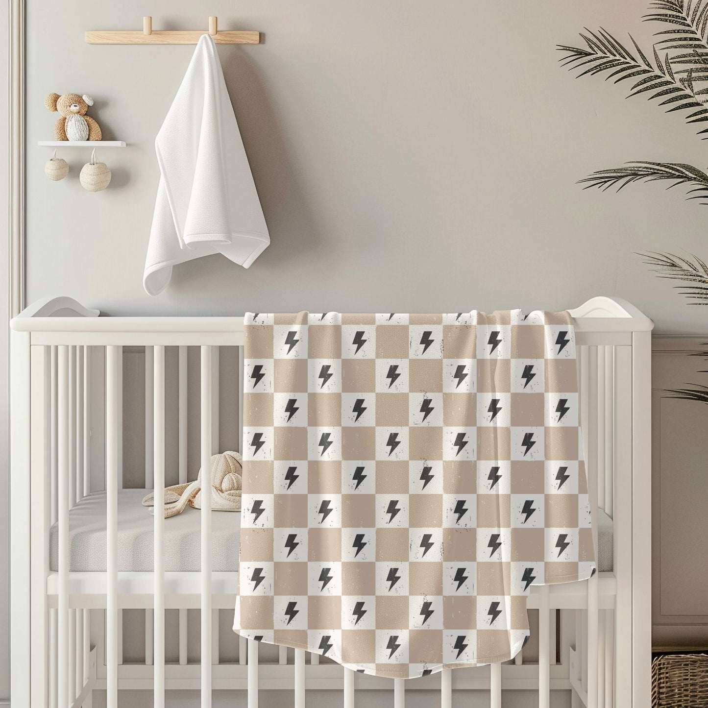 Lightning Chequers Toddler & Child Sherpa Blanket