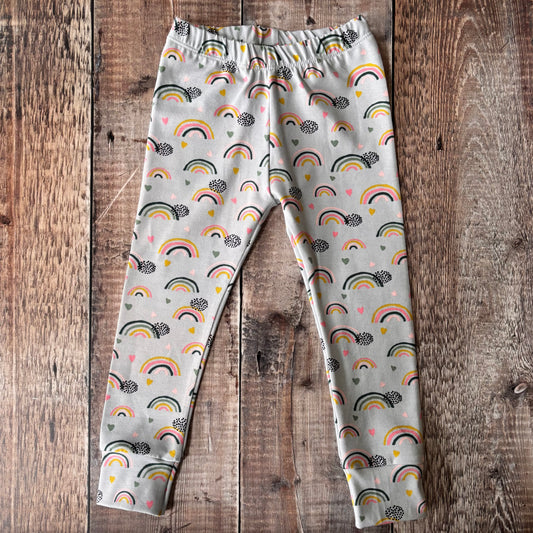 Grey Rainbows Leggings 5-6 years