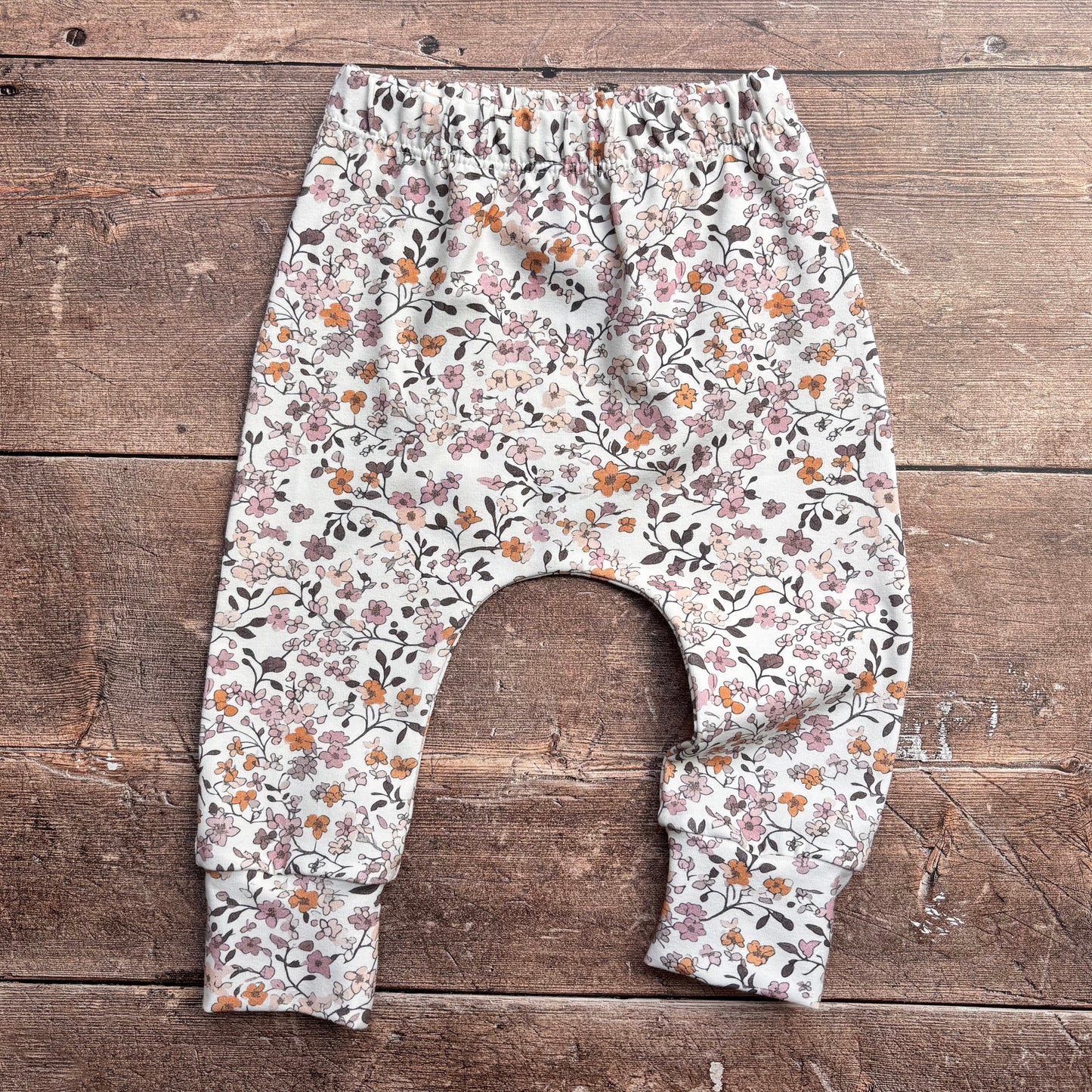 Lilac and Caramel Ditsy Floral Harems 6-9m