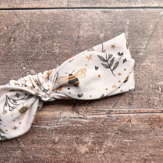 Bees & Moons Knot Bow Headband 1-3 years
