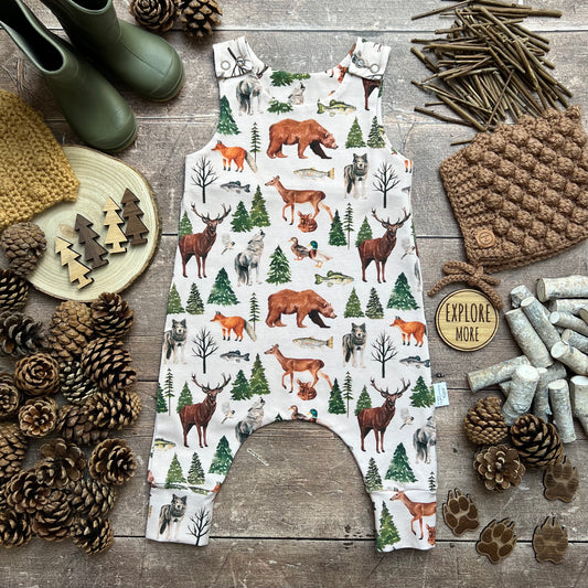 Wild Wood Animals Romper