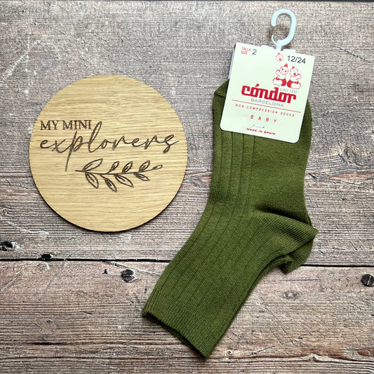Cóndor Cotton Rib Ankle Socks - SEAWEED