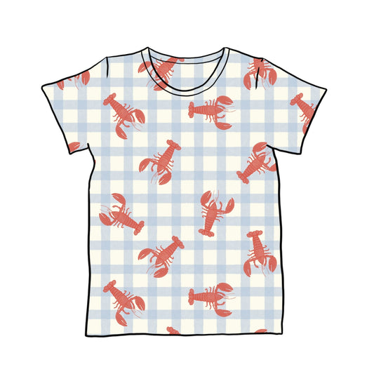 Gingham Lobster Child & Baby T-Shirt - Short or Long Sleeve