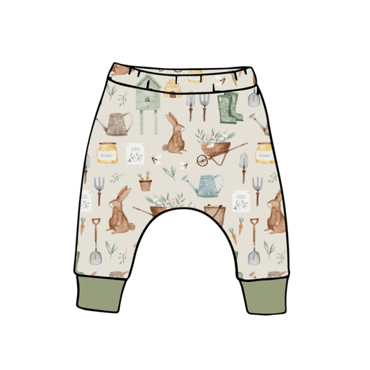 Bunny Allotment Harems 18-24m (khaki cuff)