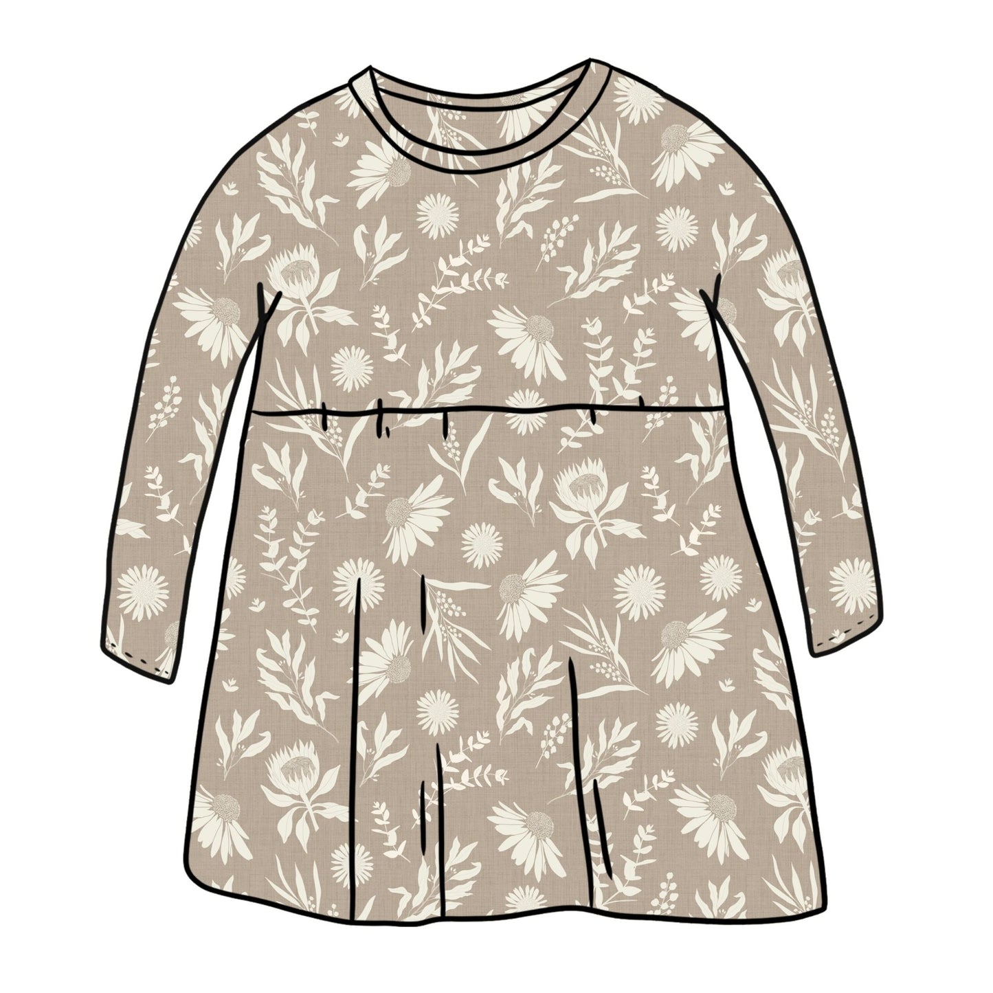 Linen Meadow Child & Baby Sleeved Dress - 3 options