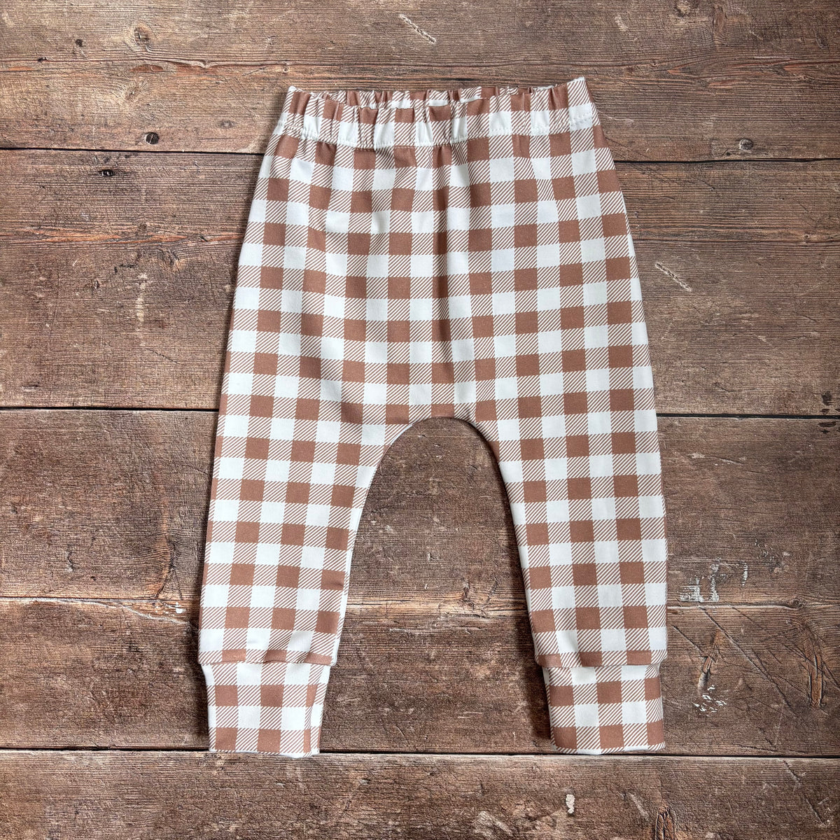 Mocha Gingham Harems 9-12m