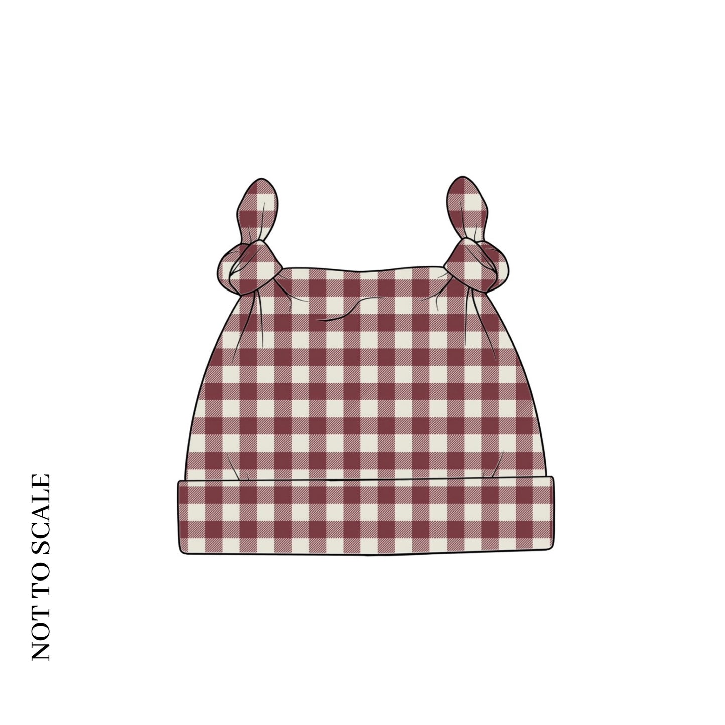 Berry Gingham Knotted Hat