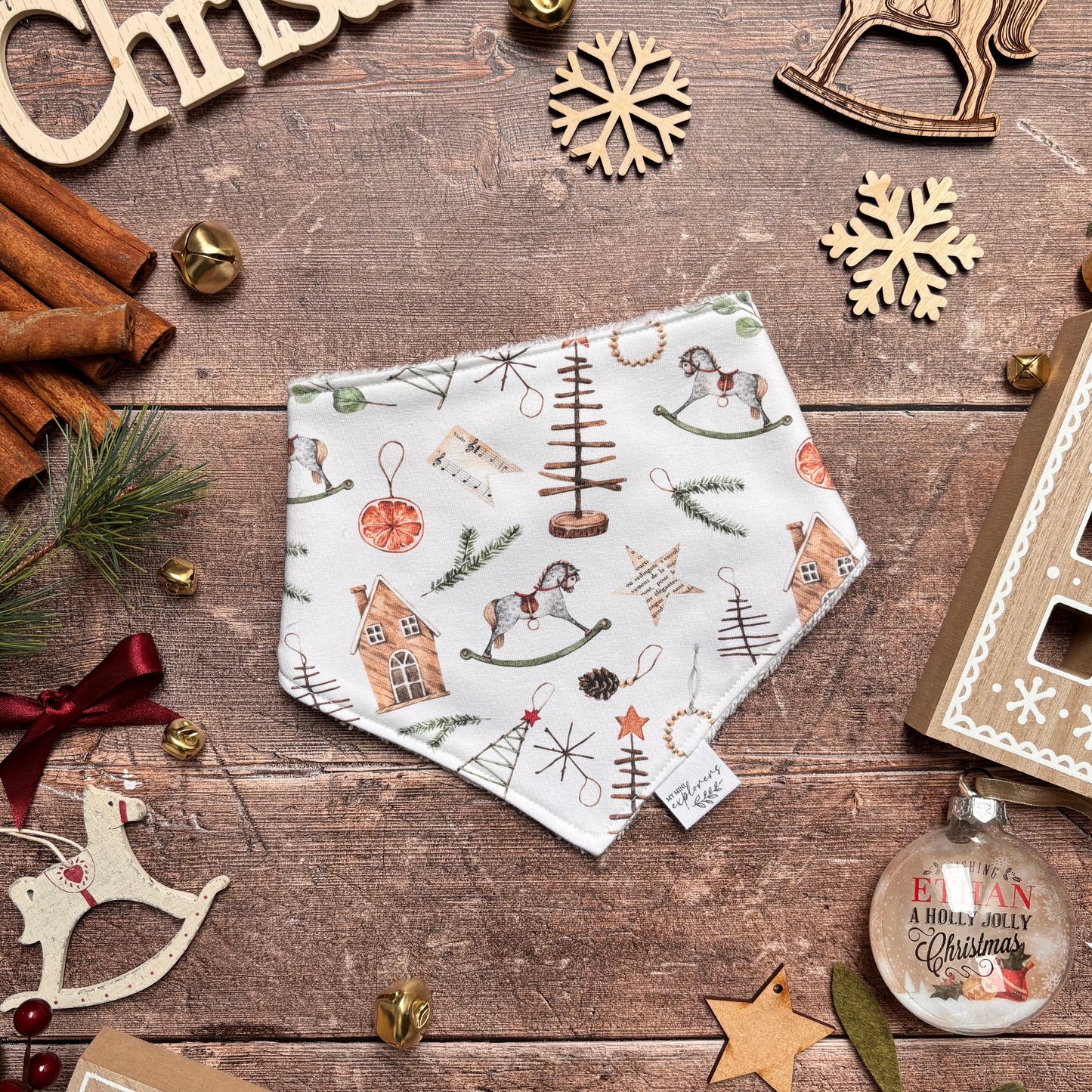 Scandi Christmas Child & Baby Dribble Bib