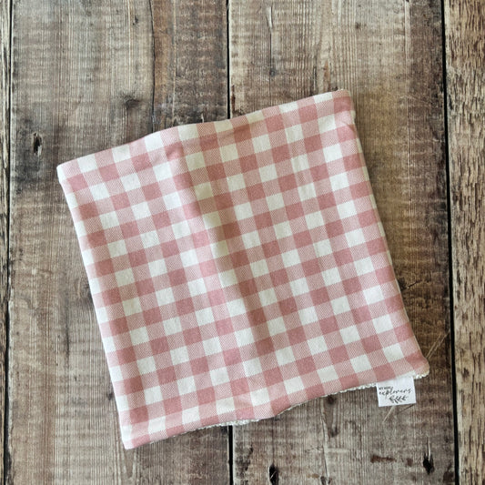 Rose Gingham Snood 1-4 years (white knit inside)