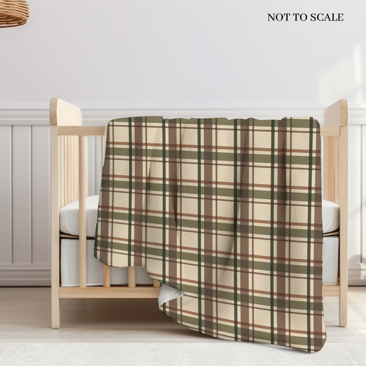 Wild Wood Check Sherpa Blanket