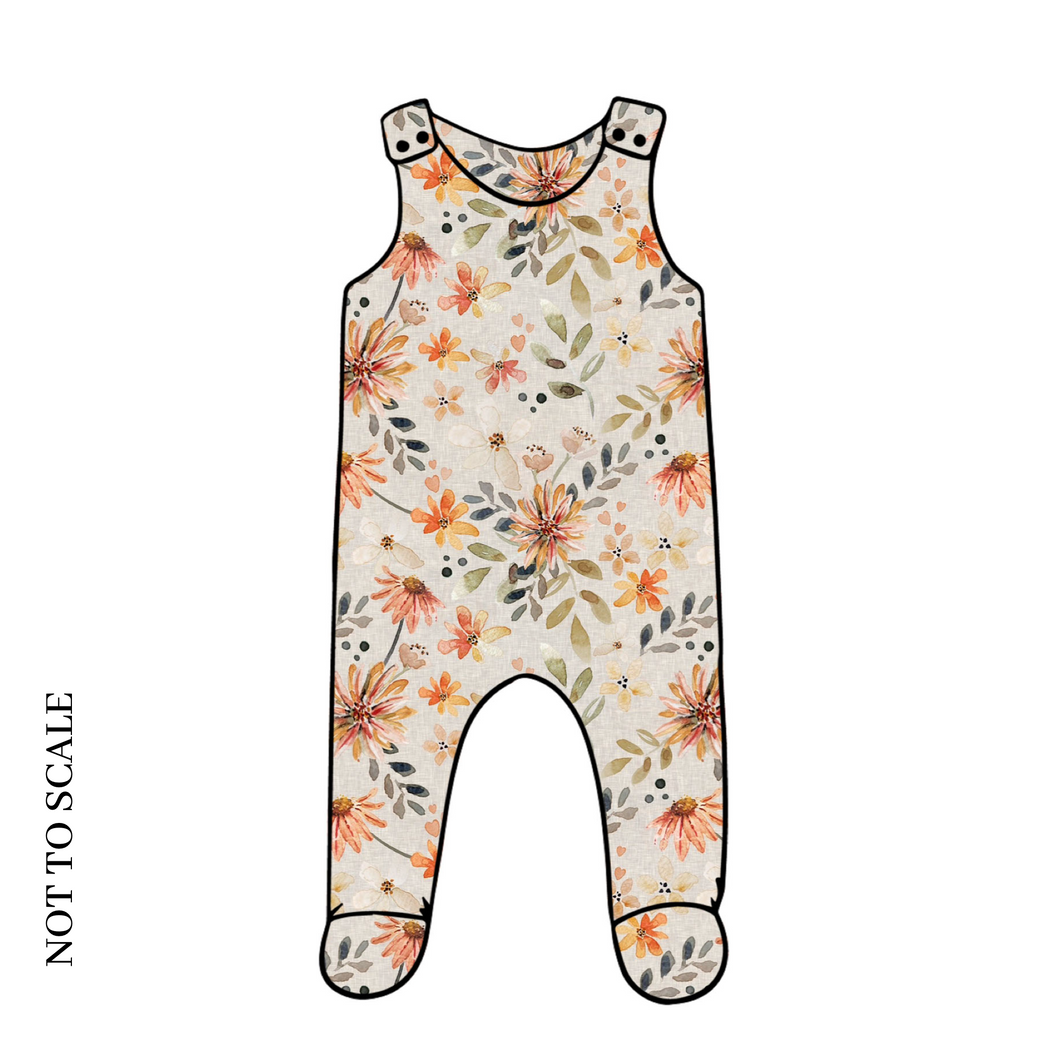 Amber Blooms Footed Romper