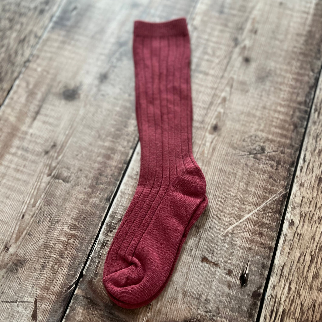 Knee socks 3-5 years - berry