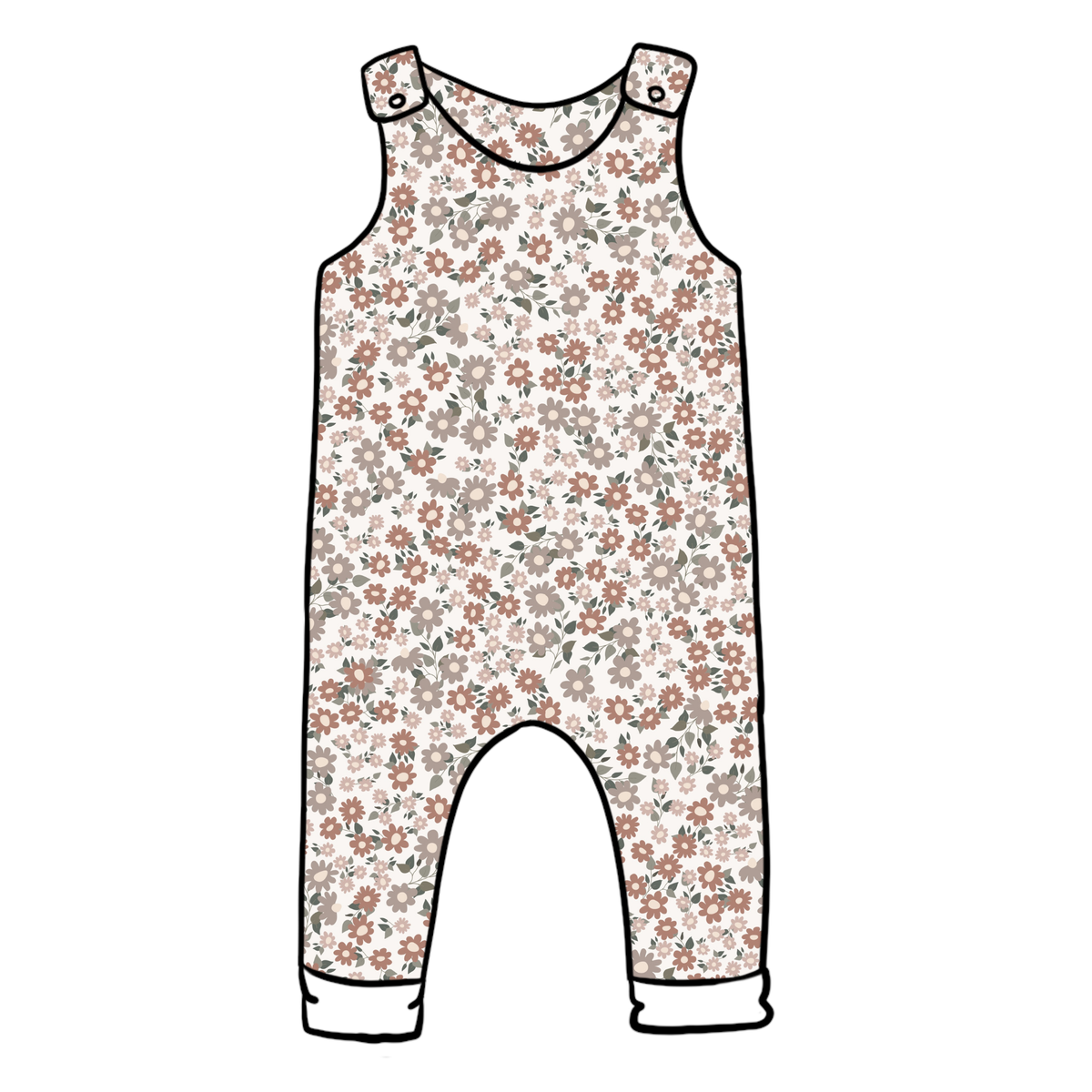 Cottage Core Ditsy Child & Baby Full Length Romper