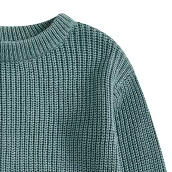 Chunky Knit Oversized Sweater - Ocean