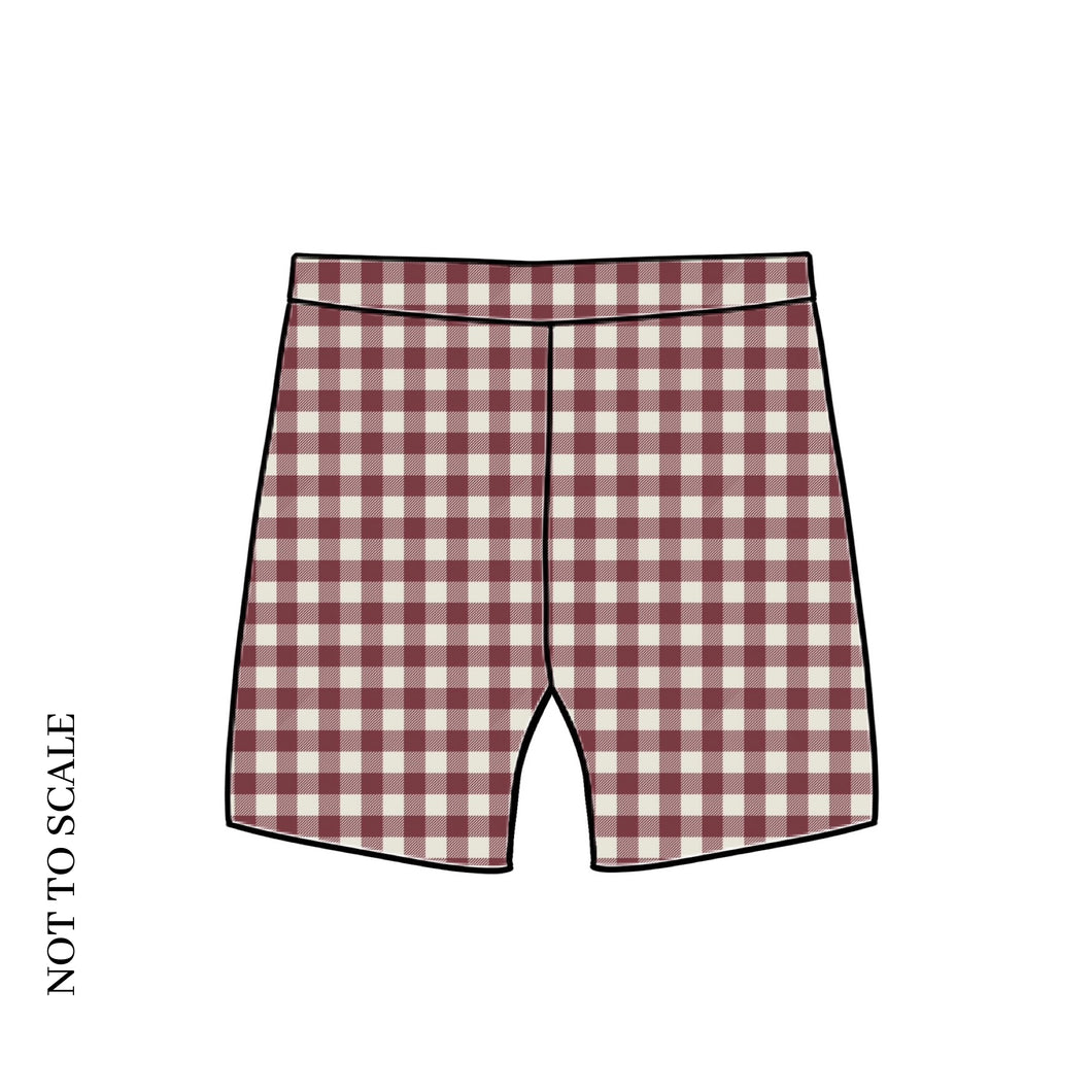 Berry Gingham Lounge Shorts