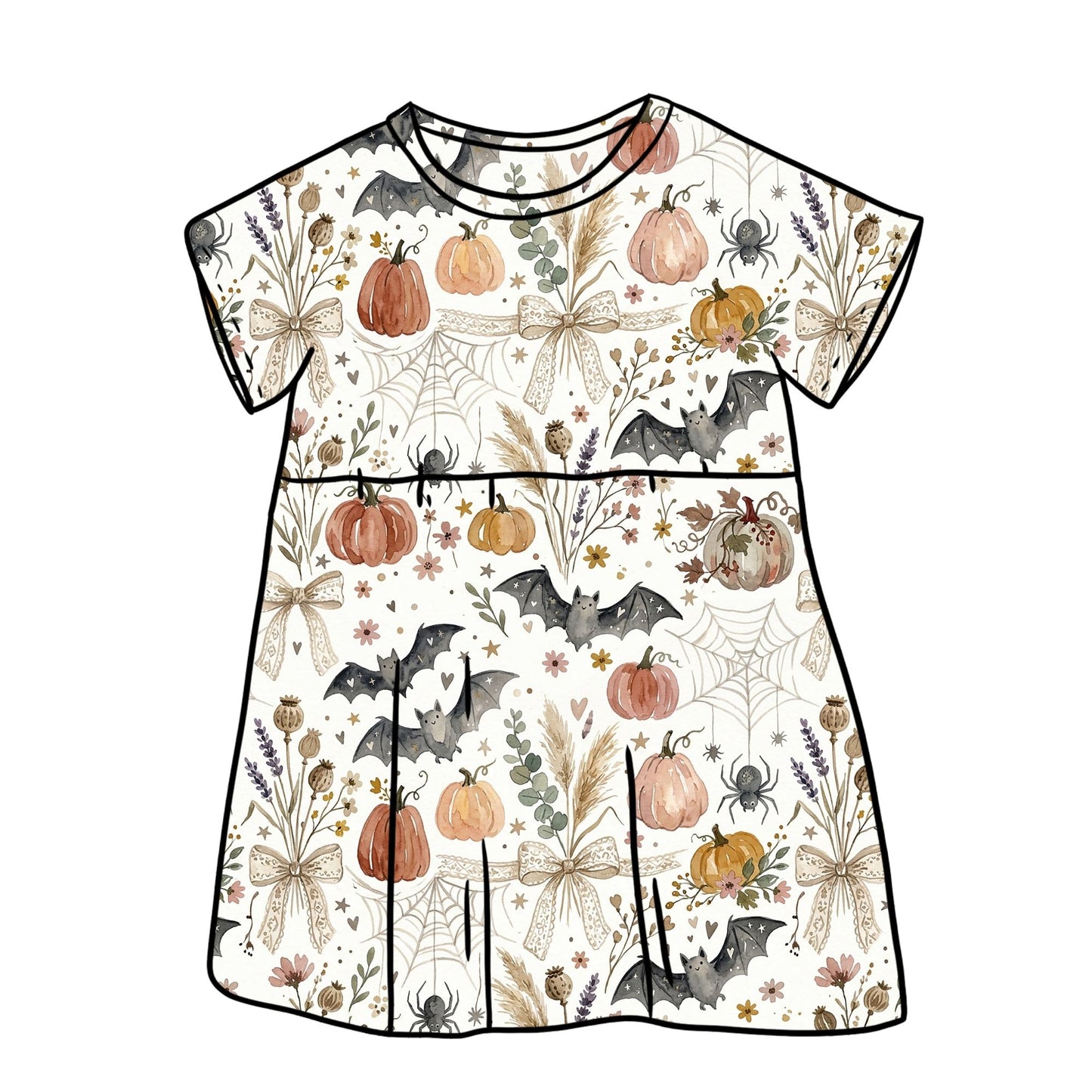 Boho Halloween Child & Baby Sleeved Dress - 3 options
