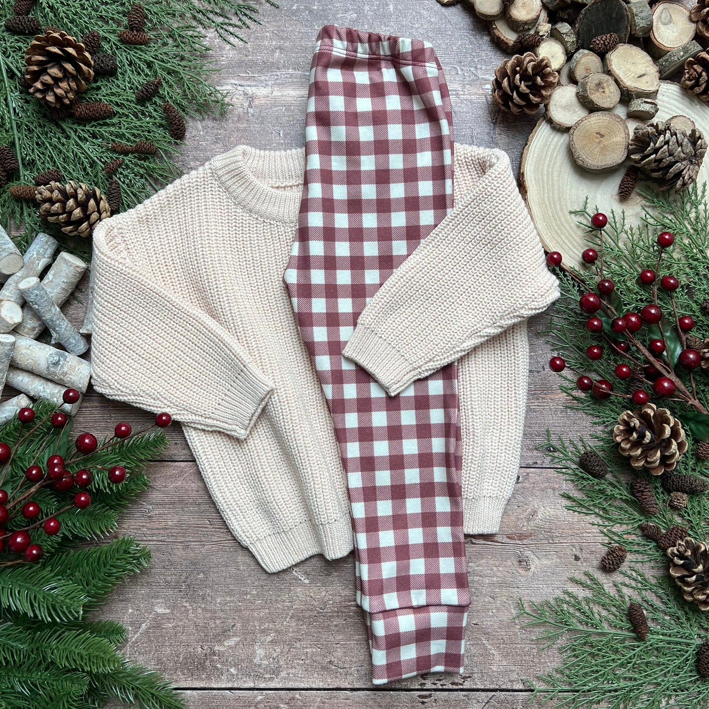Berry Gingham Leggings