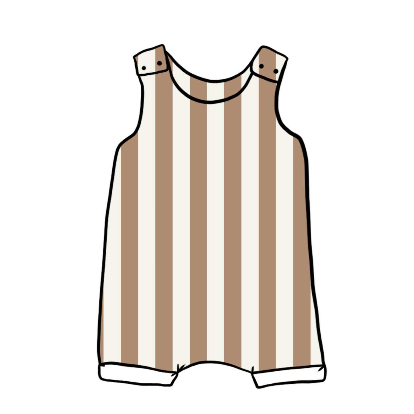 Taupe Stripes Child & Baby Short Romper
